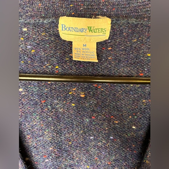 Vintage Boundary Waters Sweater Cardigan Wool Blend V-Neck Button Front Women M - Picture 3 of 8
